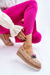 Women's Embellished Platform Loafers Beige Adelyn