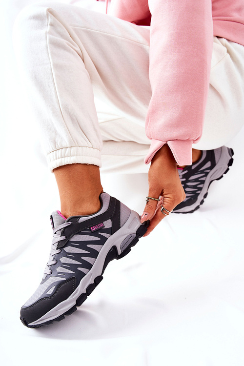 Buty Sportowe Memory Foam Wiązane Big Star Szare GG274499