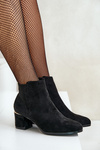 Eco Suede Ankle Boots With Zipper Black Sairis