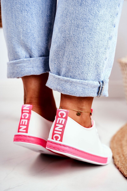 Women's Sneakers Classic White-Neon Pink Ville
