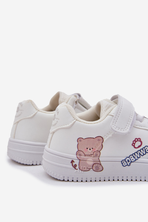 Dziecięce Sneakersy Z Misiem Na Rzep Białe Callexia