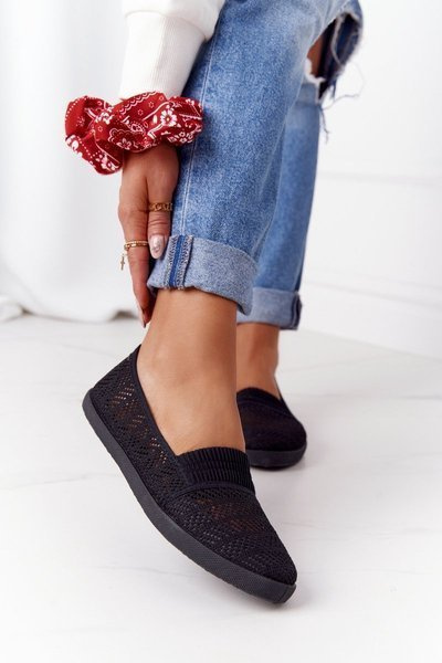 Openwork Slip-On Sneakers Black Chillout