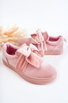 Children's Sneakers Slip-On With A Bow Pink Timma