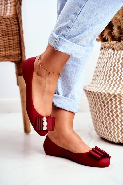 Rubber Ballerinas Bows Red Joleen