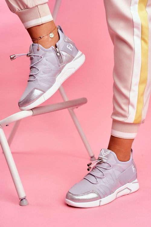 Women's Sporty Zipper Pull-on Boots Grey Terfin