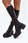 Women's Boots with Thick Heel and Platform Slip-On Black Florinne