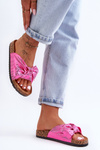 Women's Slippers With Shiny Bow Pink Cristina