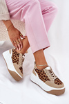 Women Sneakers On Massive Platform Leopard Beige Tamorniel