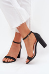 Shiny women's sandals with a heel black Kavina