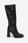 Women's Heeled Boots Made of Eco Leather Insulated Black Lyvella