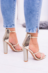 Lu Boo Gold Stiletto Sandals Lissa