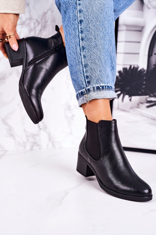 Women’s Insulated Chelsea Boots On A Heel Black Forevermore
