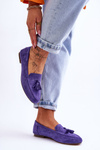 Suede Classic Fringed Loafers Violet Averil