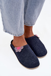 Women's slippers with flower Inblu CS000043 navy blue