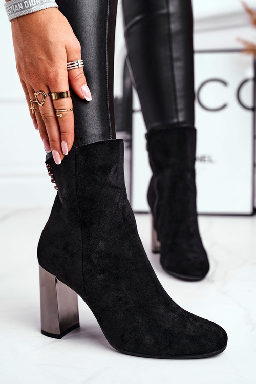 Women's Boots On Heel Black Trens