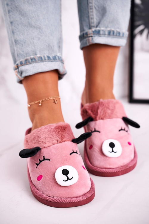 Women's Velor Slippers With Llama Pink Ruddy