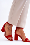 Women's Sandals On A Stable Heel Red Lavissa