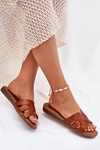Women Slippers Made Of Eco Leather Camel Lisanoria