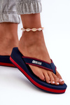 Women's Wedge Flip Flops by Big Star NN274A725 Navy Blue