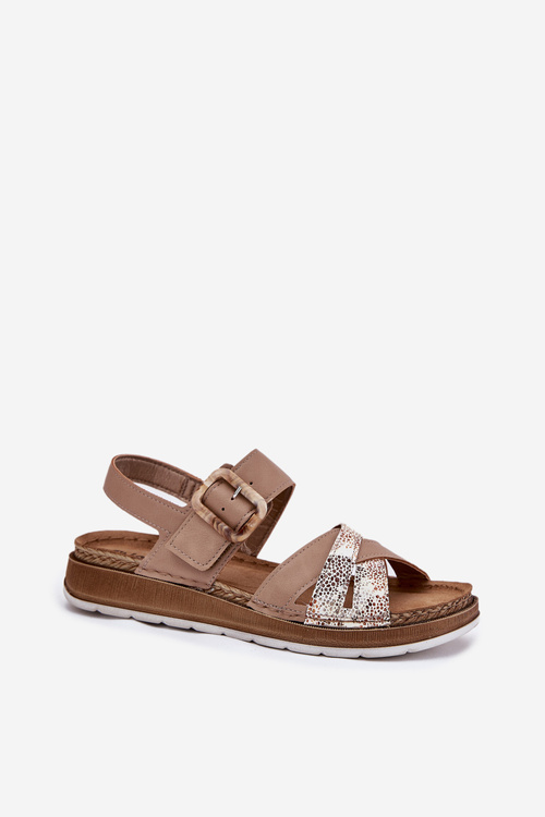 Ladies Sandals With Buckle Beige Inblu GS000056
