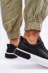 Classic Sport Shoes On Platform Black-White Nannzie