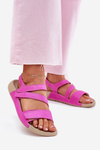 Ladies Leather Sandals Zazoo K1004 Fuchsia