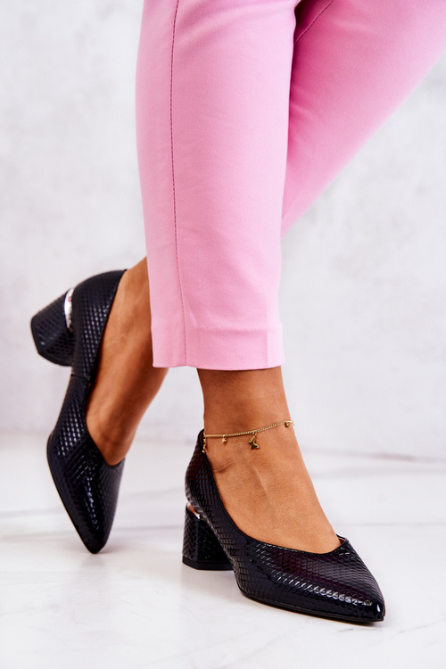 Leather Pumps Toe In Spitz Black Marilyn