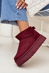 Suede Snow Boots On Platform Bordeaux Corcoran