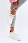 Women's platform sneakers white Eshen