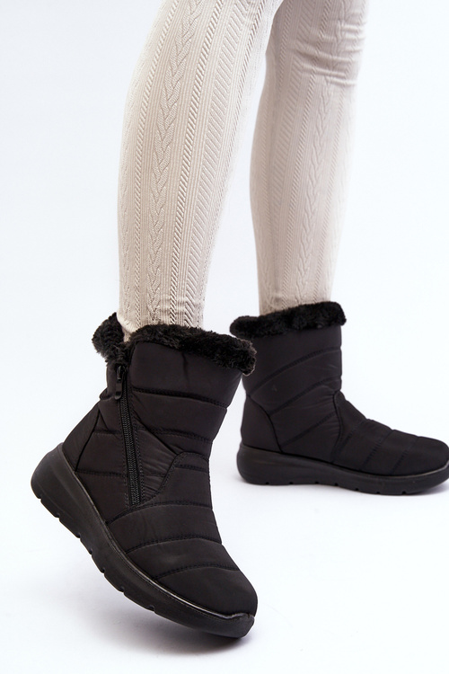 Warm Wedge Snow Boots Black Calena