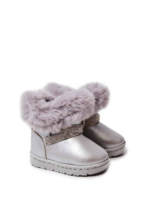 Children's Snow Boots With Cubic Zirconia Silver Hollee