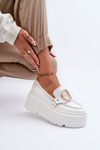 Zazoo 3458 Women's Leather Moccasins With Decoration White