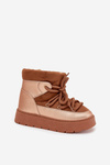 Low Women’s Snow Boots Lined With Fur And Thick Laces Camel Xarina