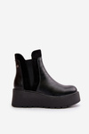 Women's Insulated Ankle Boots On Platform And Wedge Black Mivanira