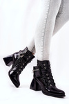 Leather Booties With Neckband Black Cannie