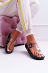 Women's Flip Flops Transparent Strap Black Framona