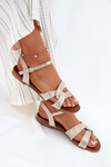 Flat Shiny Sandals Women S.Barski KV51-022 Gold