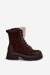 Women's trapper boots made of eco leather chocolate Bellora