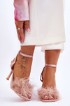 Women's Sandals With Feathers Nude Tiffany