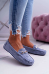 Women's Lightweight Eco-suede Moccasins Blue Think