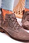 Women's Openwork Boots Suede Brown Susannah