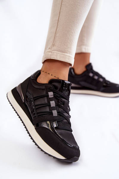 Buty Sportowe Damskie Modne Czarne Big Star KK274110