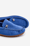 Women's Suede Loafers With Embellishments Blue Leah