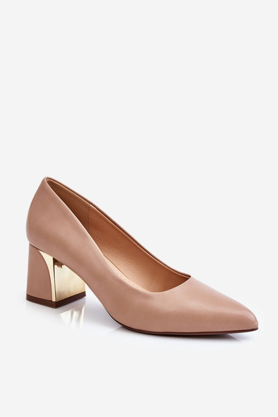 Elegant Pumps On A Heel Dark beige Emma