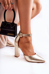 Leather Pumps On A High Pillar Gold Salira