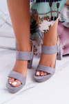 Grey Suede Arigo Stiletto Sandals
