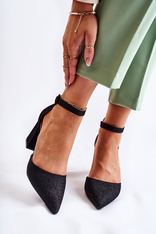 Shiny Pumps On A Bar Black Amira