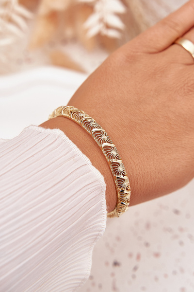 Damska Bransoletka Sztywna Ze Stali Chirurgicznej Złota