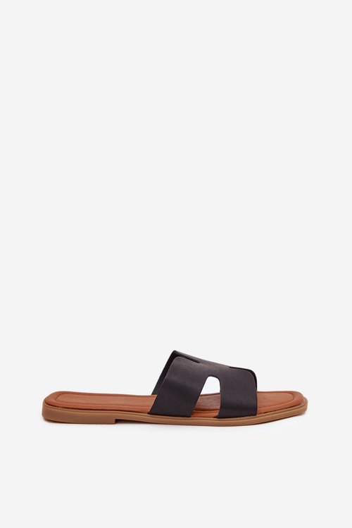 Women's Flat Sandals With Cutouts Black Salyra