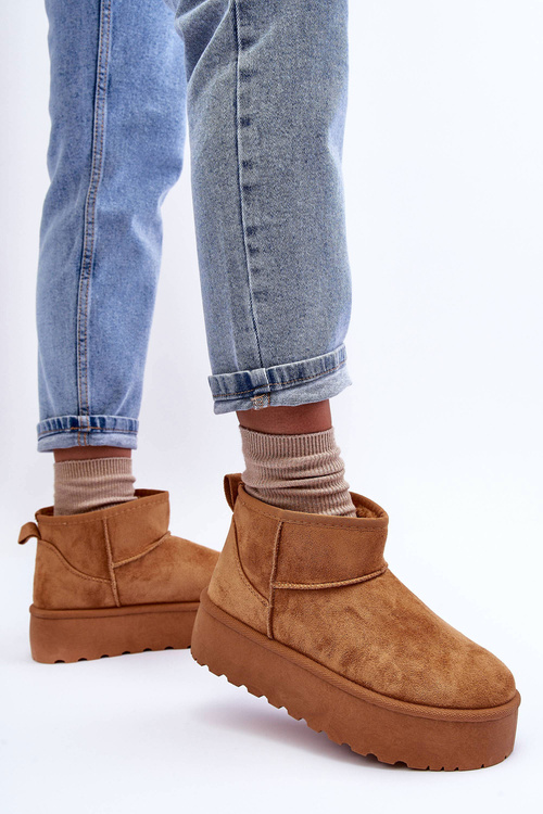 Brown Corcoran Suede Snow Boots On Platform